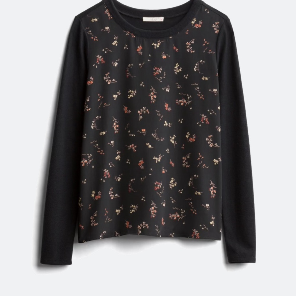 Kaileigh Black Floral Long Sleeve Top